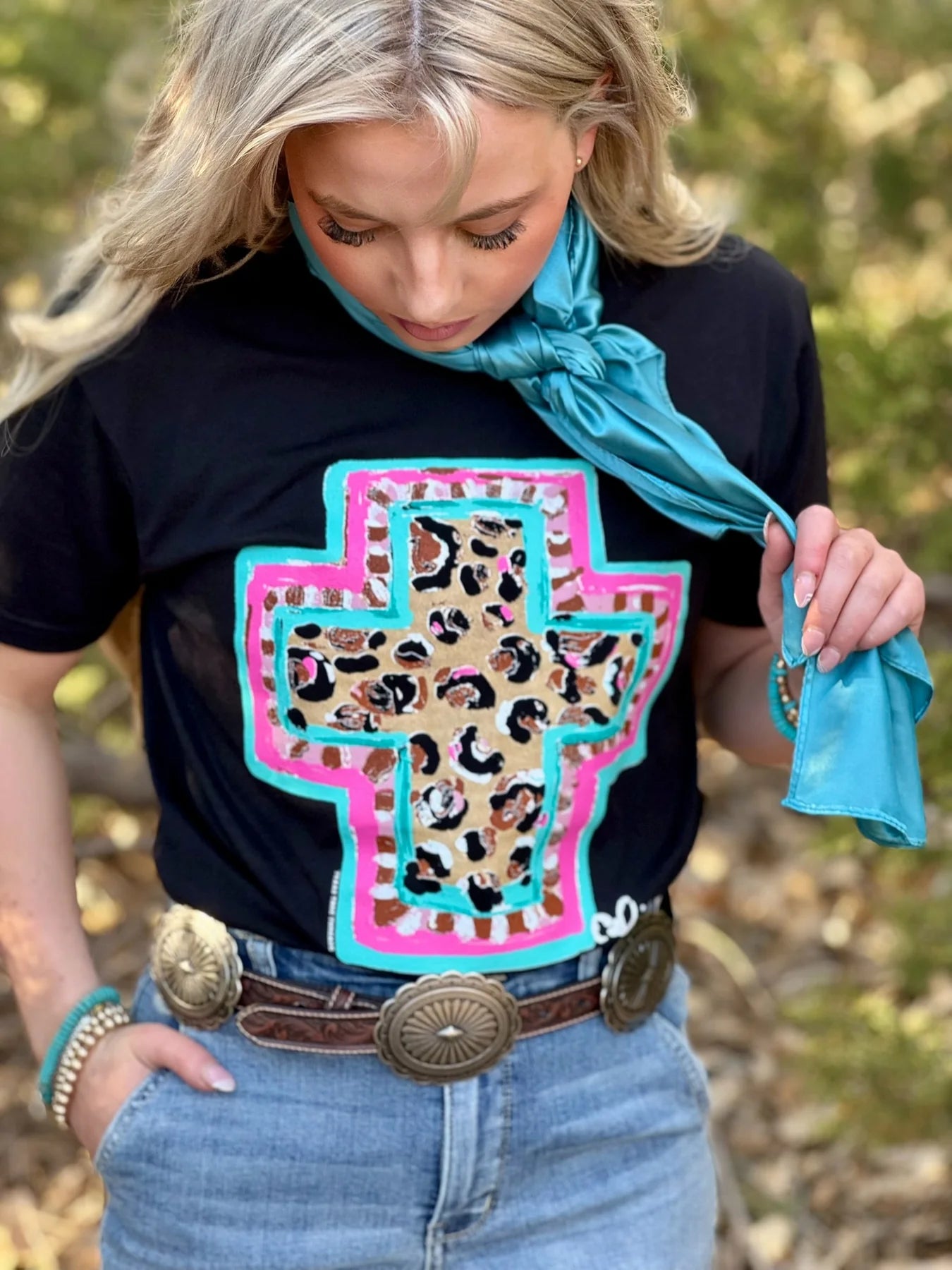 Spring Time Leopard Cross Tee