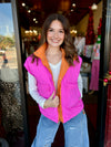 Maddox Reversible Puffer Vest - Pink/Orange