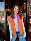 Maddox Reversible Puffer Vest - Pink/Orange