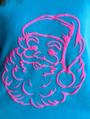 Hot Pink Santa- Blue Sweatshirt