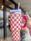 Stainless Steel Checkered Tumbler