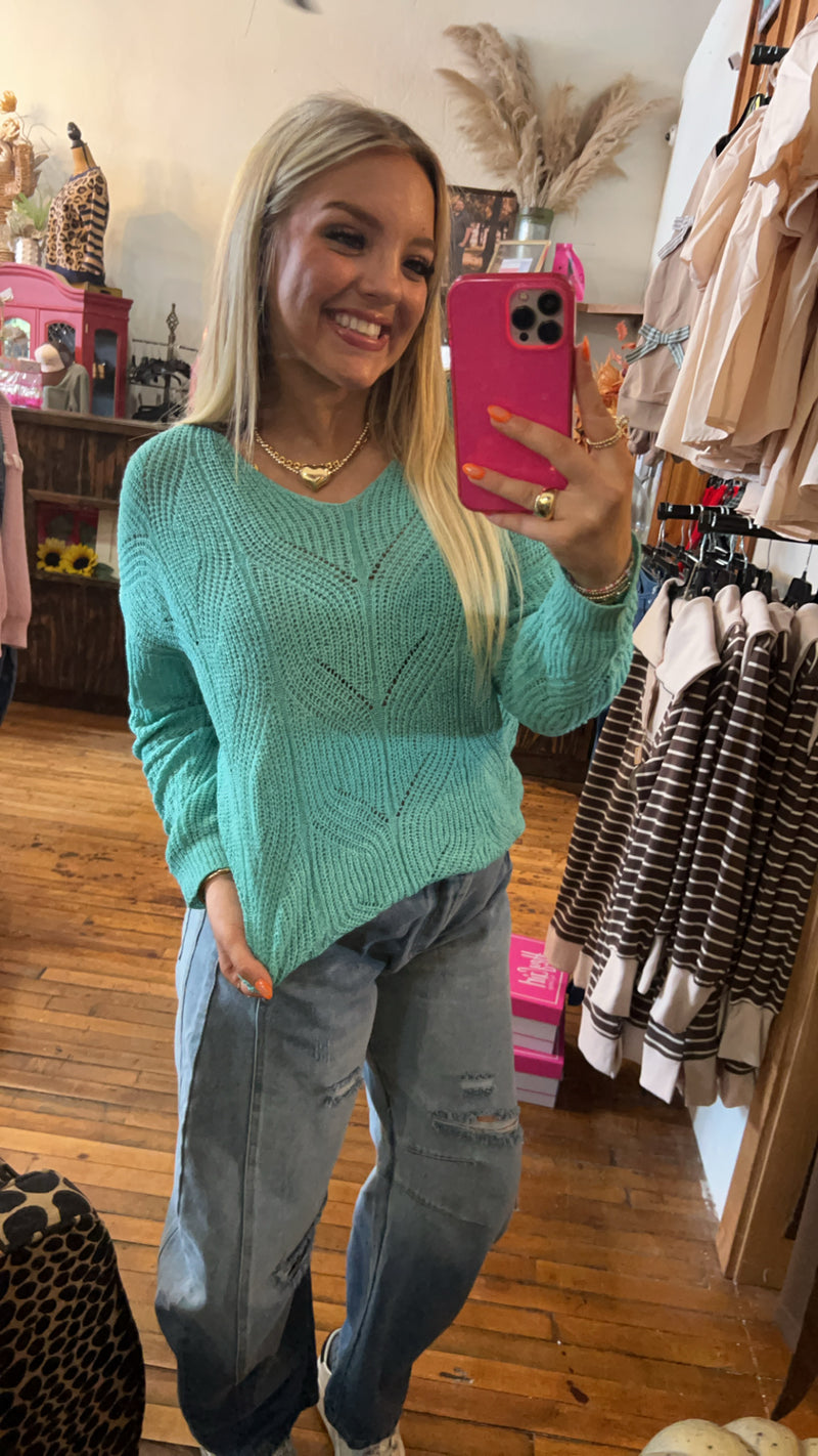 Teal Knit Sweater