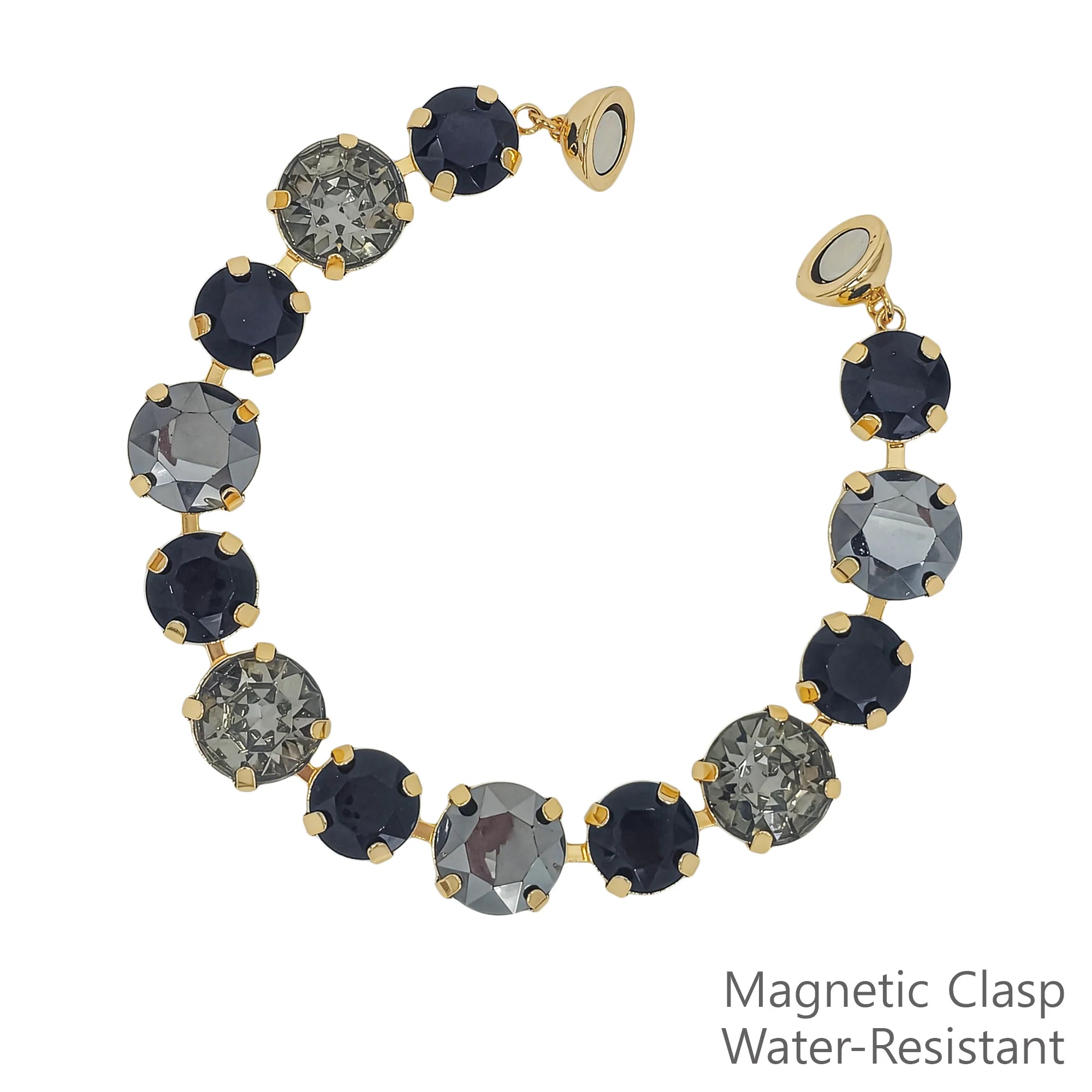 BLACK & GREY STONE MAGNETIC BRACELETJ