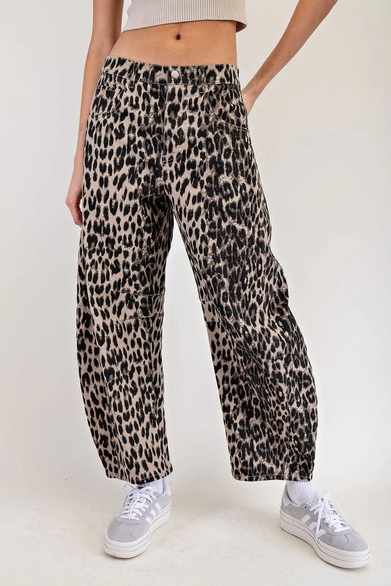 Avenue Leopard Barrel Jeans