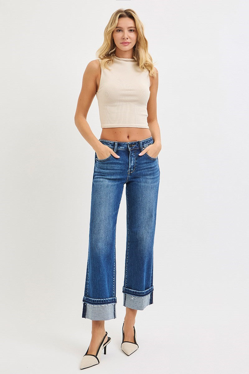 Carolina Cuff Mid Rise jeans