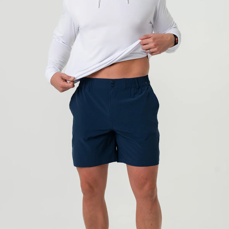 BURLEBO- Everyday Short - Deep Water Navy - Mayan Pocket