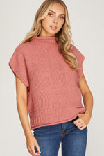 Margaret Mock Neck Sleeveless Sweater
