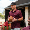 Burlebo - Pearl Snap Performance Polo - Maroon