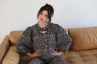 Cheetah Weave Puff top