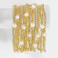 Splendid Iris Gold Beaded Bracelets