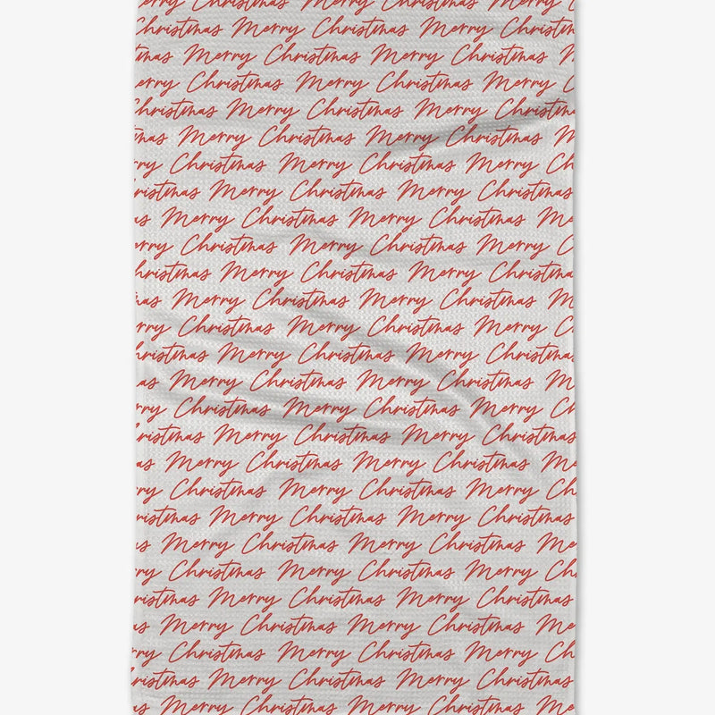 Geometry Christmas Greeting Tea Towel