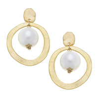Susan Shaw Cotton Pearl Circle Drop Earrings