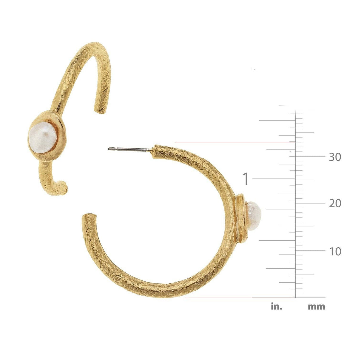 Susan Shaw Pearl Accent Hoops