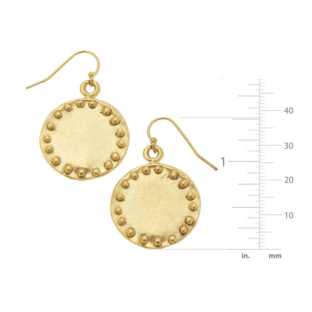 Susan Shaw Gold Circle with dots Earrings