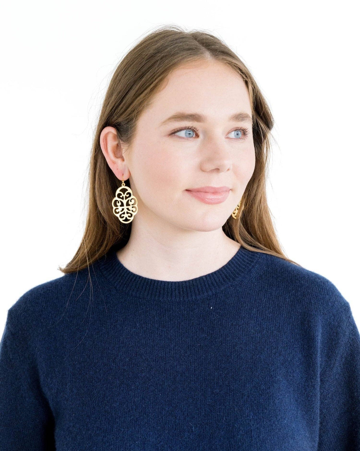 Susan Shaw Leaf Cut Out Earrings