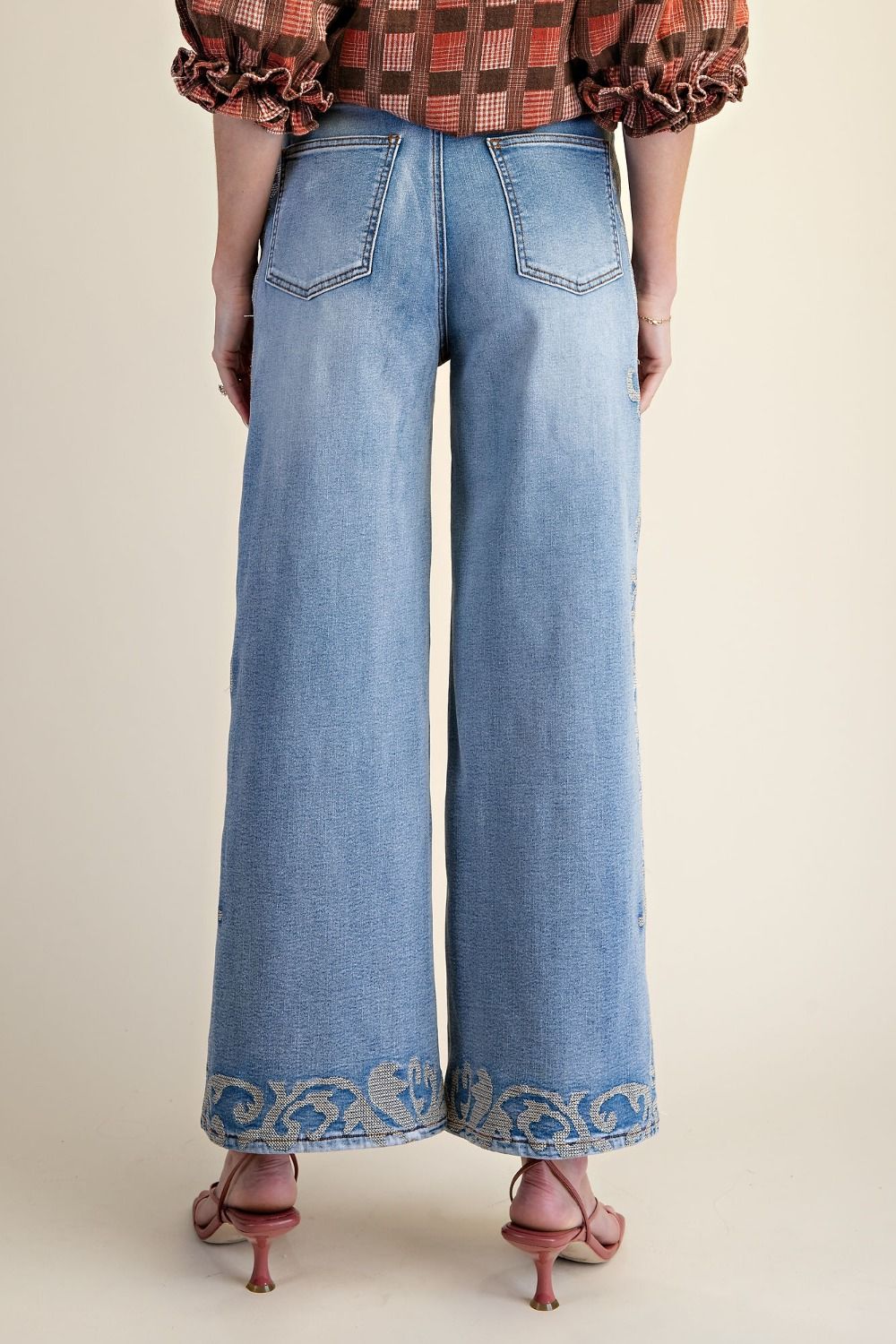 Brenna Border Denim Pants