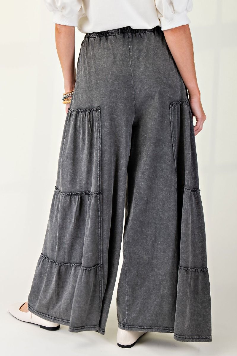 Magic Tiered Styled Wide-Leg Pant - BLACK