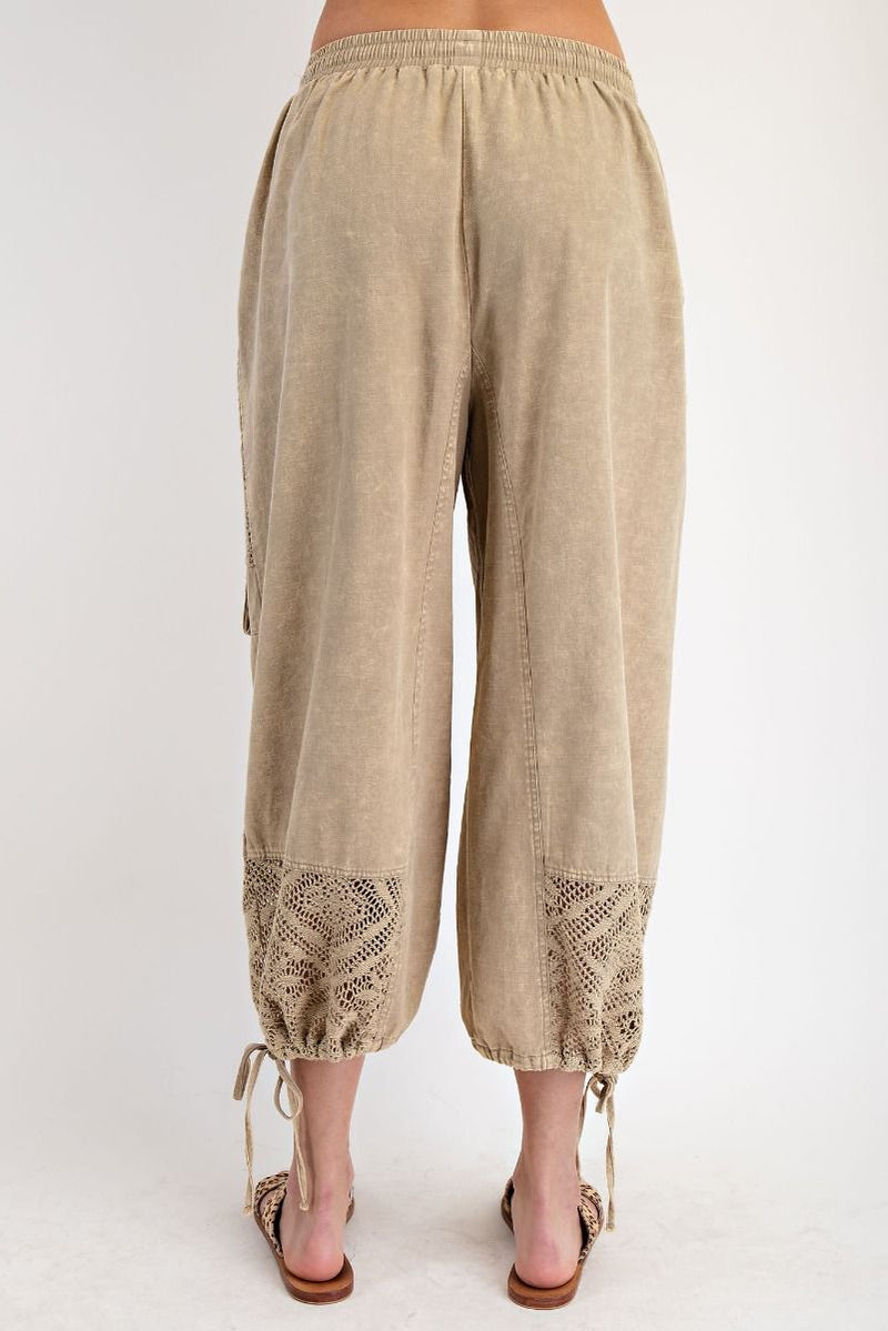 Crochet Mineral Washed Joggers
