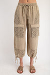 Crochet Mineral Washed Joggers