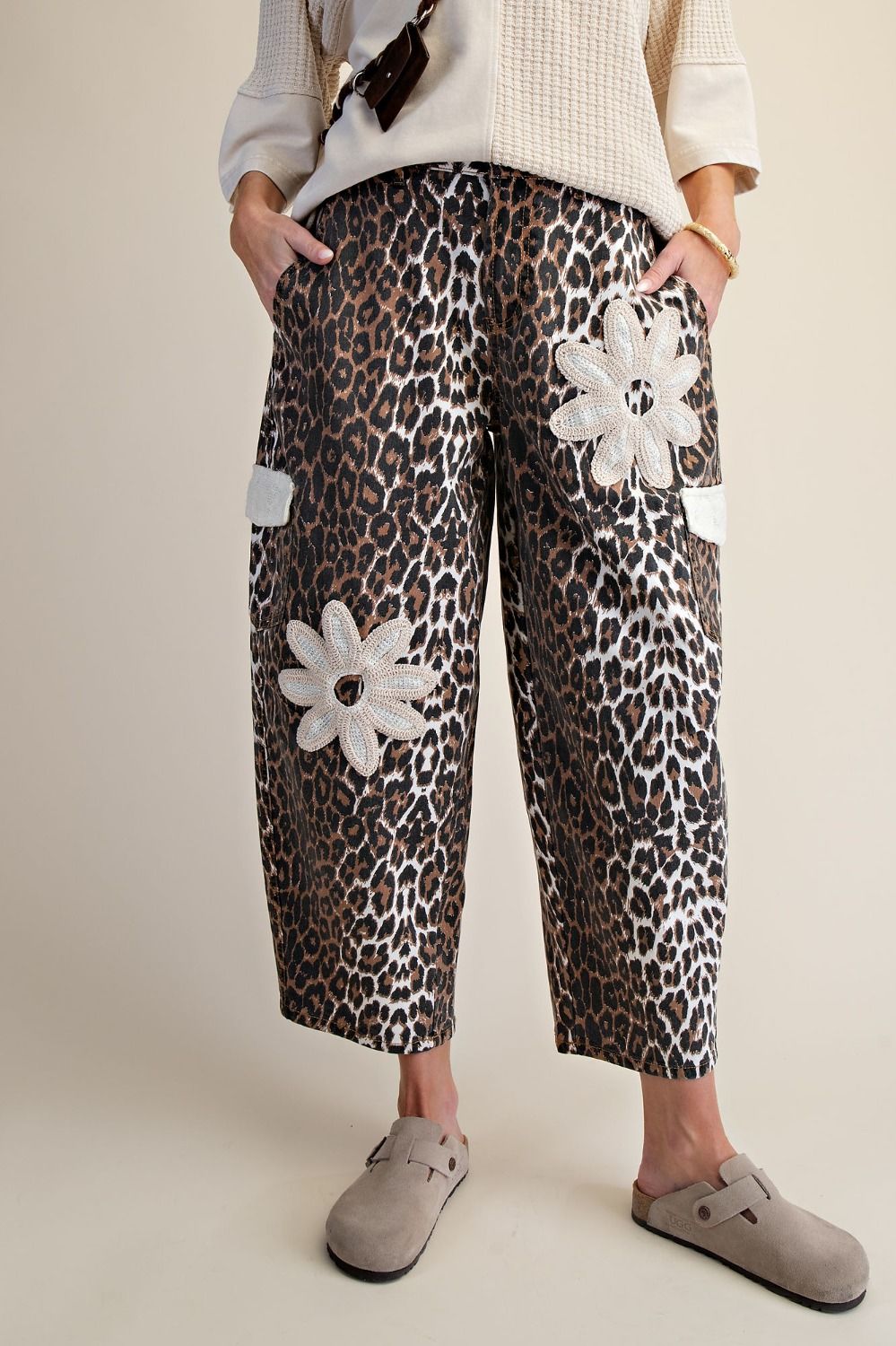 Wildflower Leopard Barrel Pants
