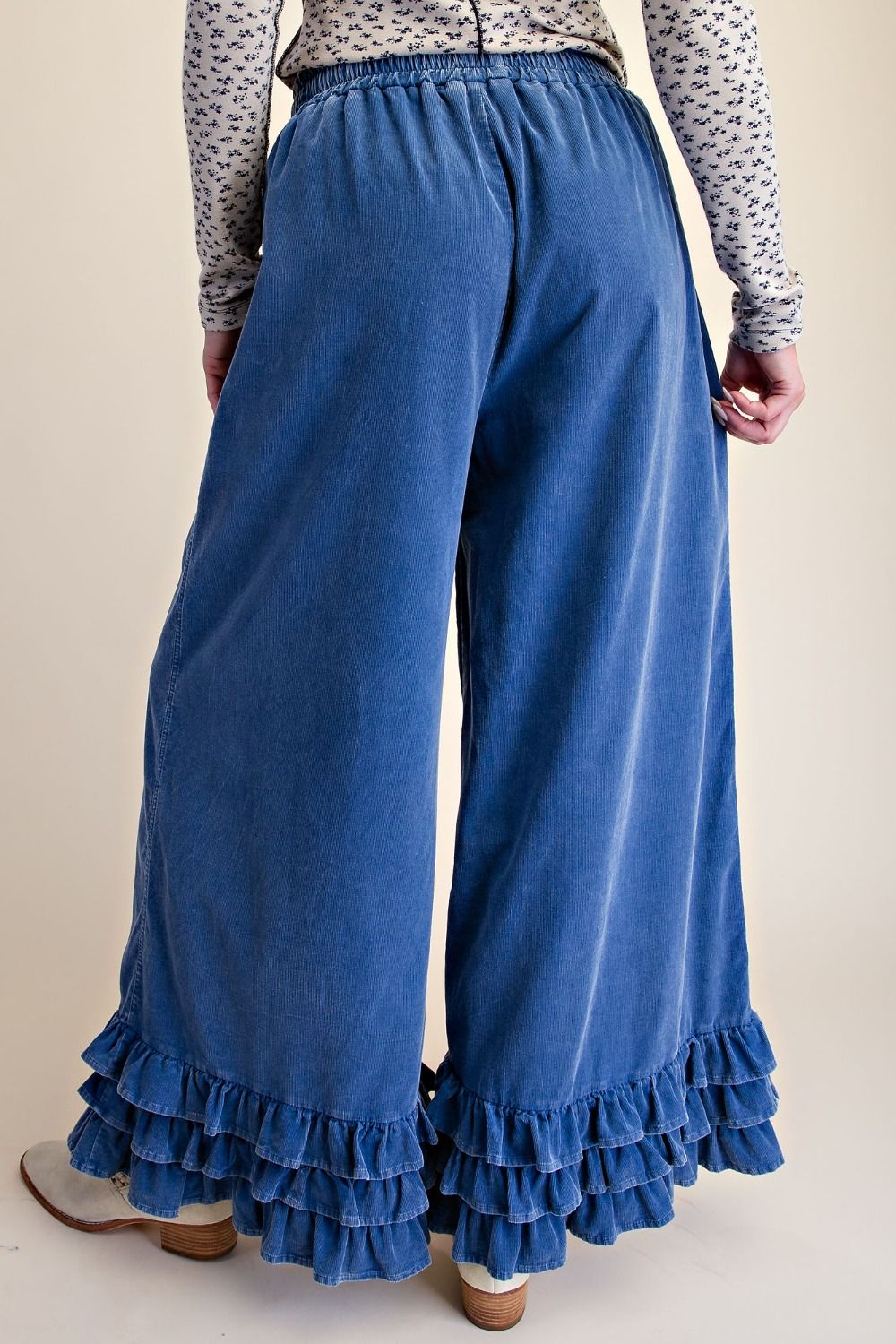 Apple Ruffle Corduroy Pants