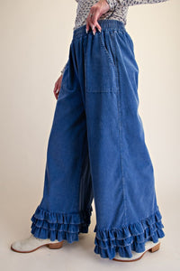 Apple Ruffle Corduroy Pants