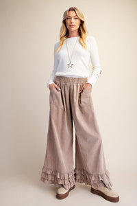 Apple Ruffle Corduroy Pants