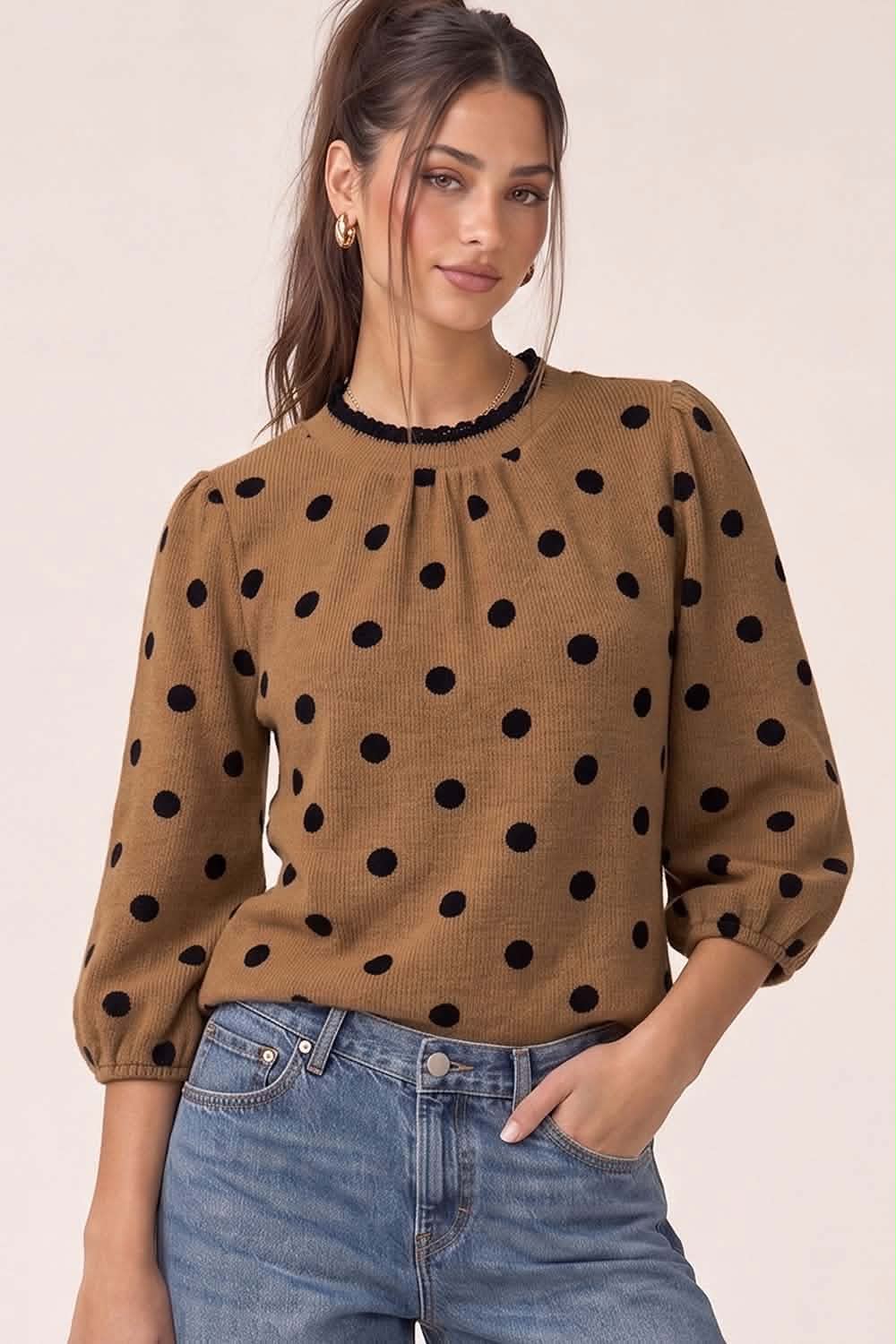 Mocha Dots Top