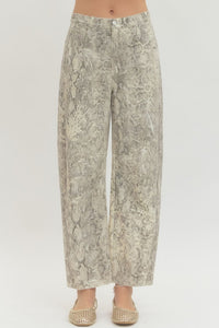 Rebecca Snake Barrel Leg Pant