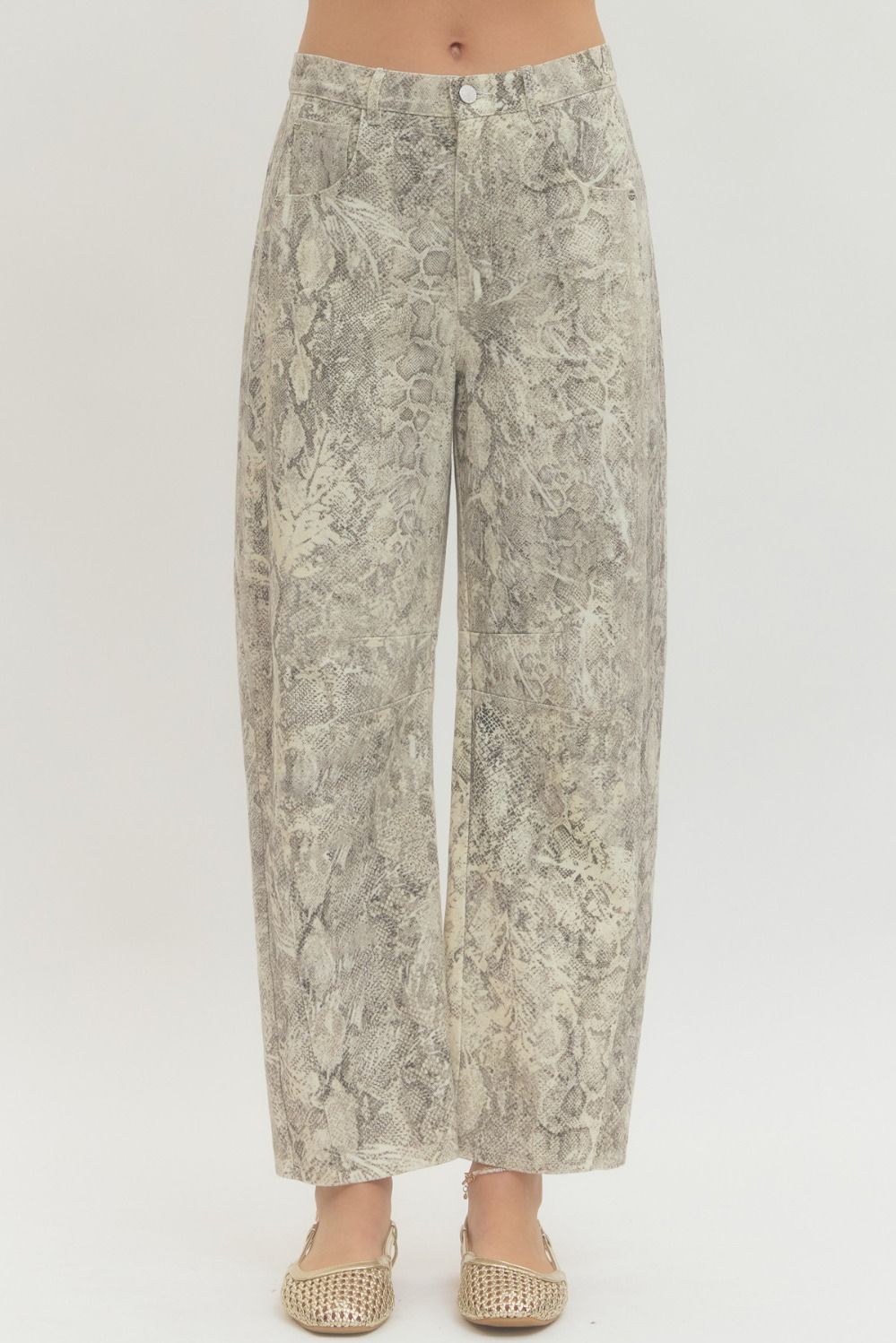 Rebecca Snake Barrel Leg Pant