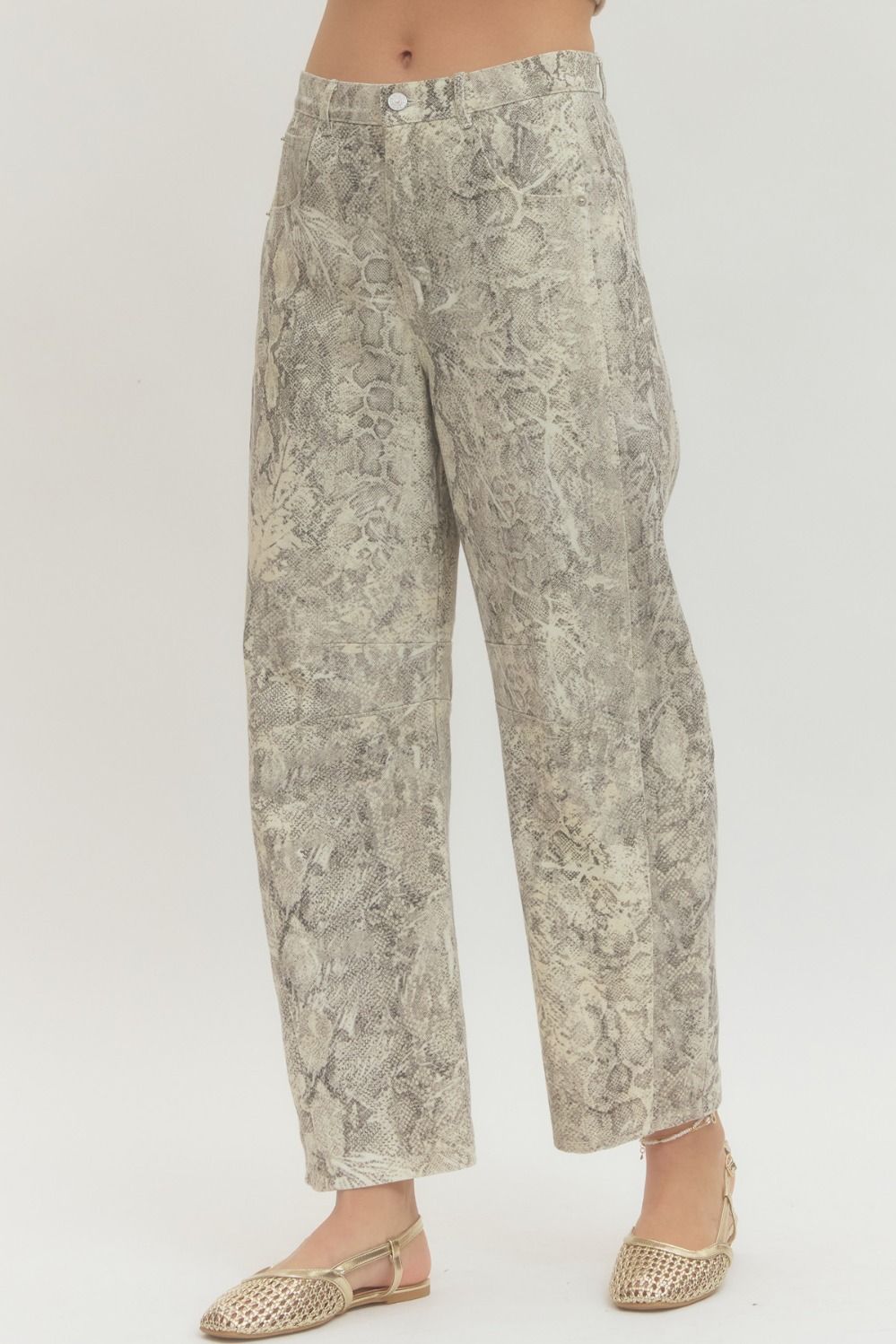 Rebecca Snake Barrel Leg Pant