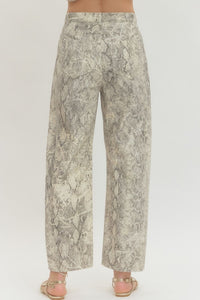 Rebecca Snake Barrel Leg Pant
