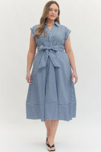 Sail Away with Me Dress- Navy