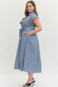 Sail Away with Me Dress- Navy