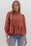 Eyelet Ruffle Top