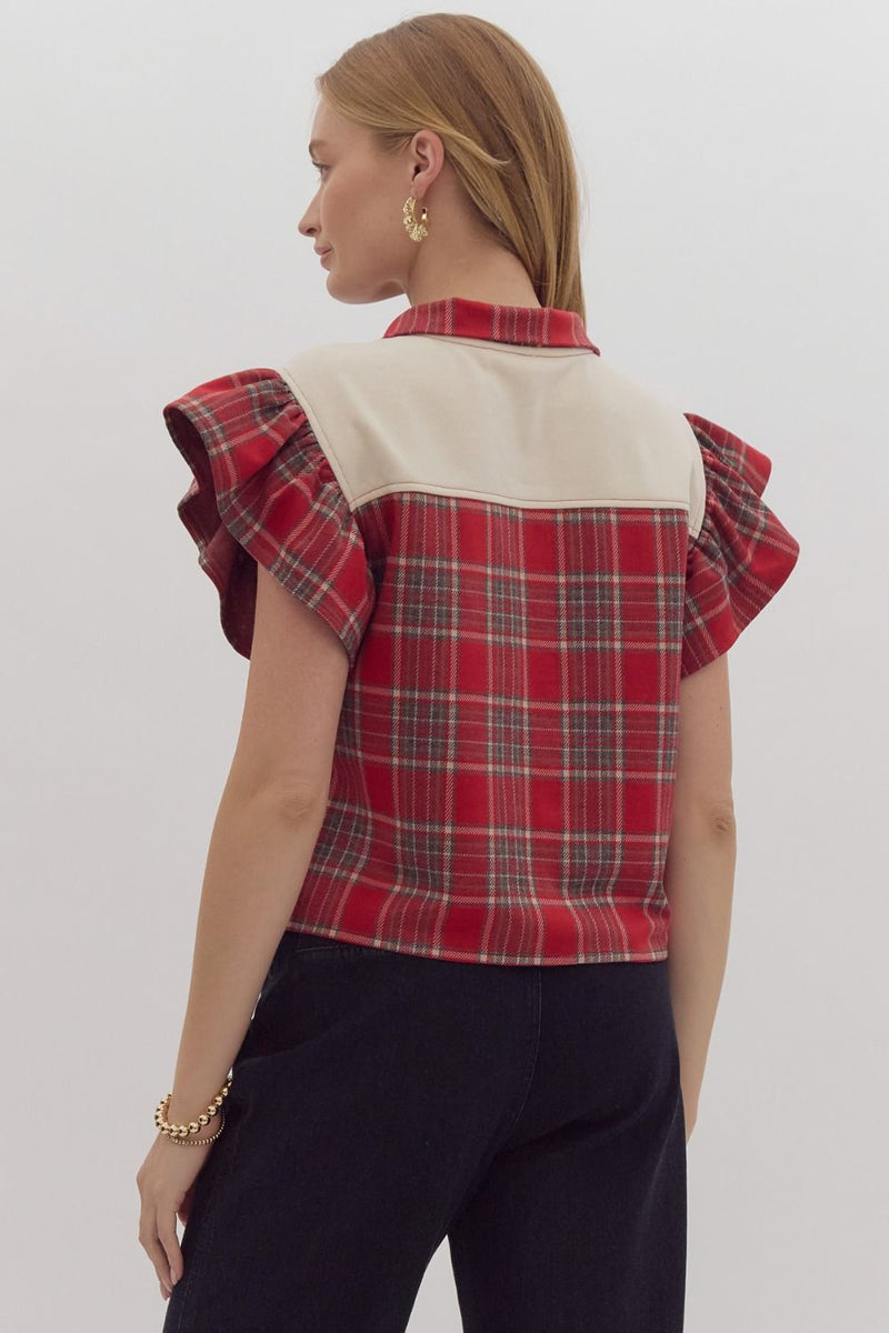 Holiday Harmony Plaid Top