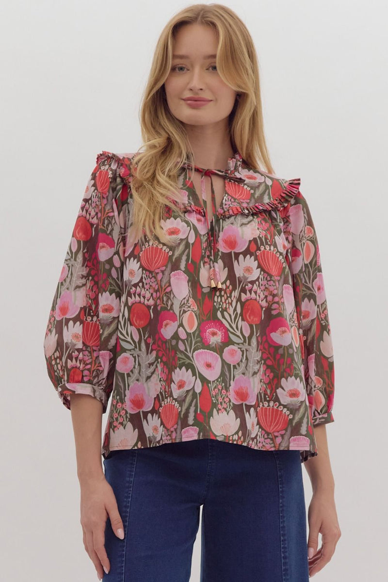 Ruby Blooms Blouse