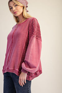 Delightful Terry Knit Pullover