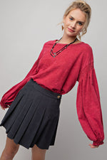 Crimson Relaxed Chic Top
