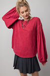 Crimson Relaxed Chic Top