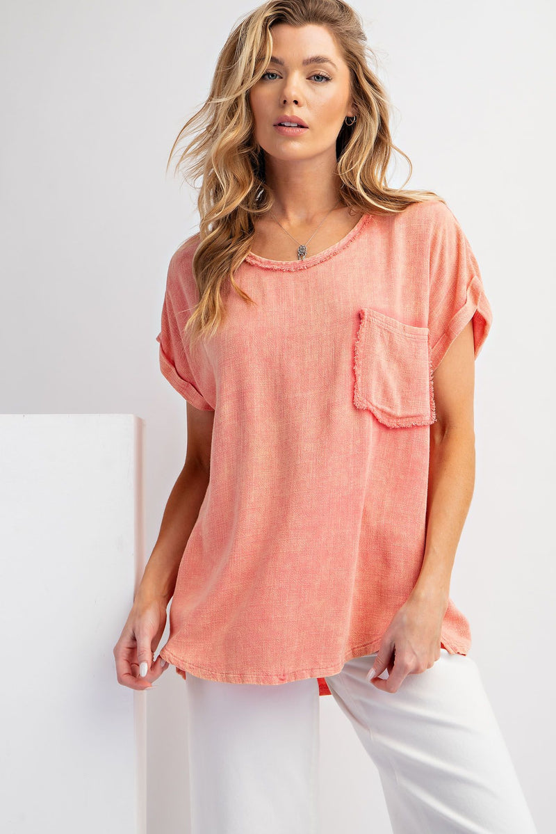 Easy Breezy Coral Top