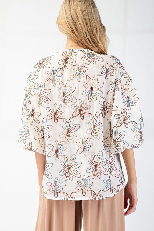 Stitched Petals Blouse