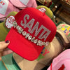 Rhinestone Santa Trucker hat