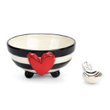 Wide Stripe Candy Bowl with Spoon Set