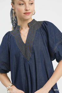 Mia Washed Denim Mini Dress