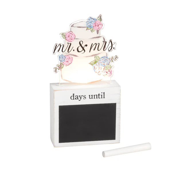 Mud Pie LED Wedding Countdown Block Sign – Light-Up Engagement & Wedding Decor