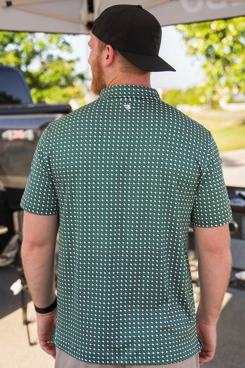 Burlebo - Texas Green & White Perf Polo