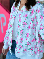 Floral Printed Oversized Bomber Jacket