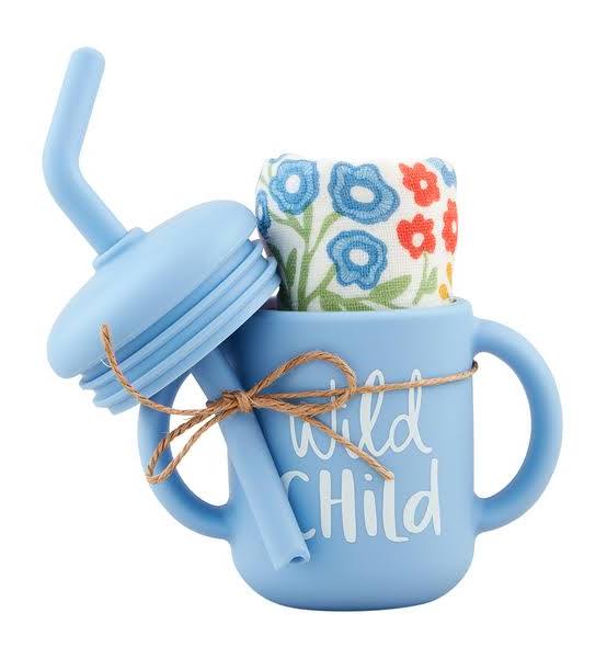 Mudpie Wild Child Silicone Cup & Bib Set