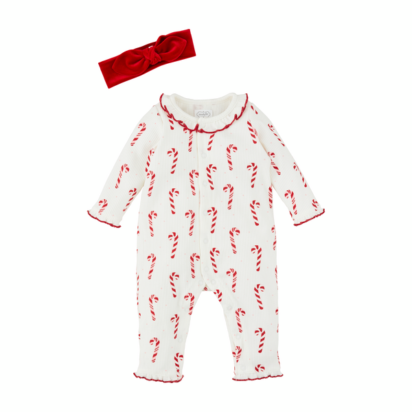 Mudpie Candy Cane Onesie